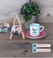 Okul Öncesi Öğretmeni Türk Kahvesi Fincanı Ahşap Altlıklı ve Fotoğraflı Ahşap Anahtarlık Hediye Öğretmenler Günü Hediyesi (Model 6)