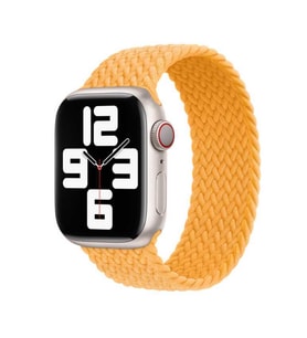 Uyumlu Model Apple Watch 7 8 45mm Kordon XSmall Örgü Solo Loop Kordon 32 (Sarı)