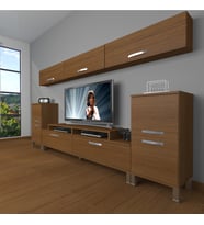 Decoraktiv Ekoflex 9 Slm Krom Ayaklı Tv Ünitesi Tv Sehpası (Ceviz)