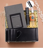 Kişiye Özel Mavi Telefon Cepli Defter & Özel Kutusunda Mavi Touch Pen & Eyüp Sabri Tuncer 150ml Sprey Kolonya & Tabaklı Siyah Türk Kahvesi Fincanı Hediye Seti (Siyah)