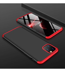 Apple iPhone 11 Pro Max Kılıf Zore Ays Full Koruma Kılıf (Siyah-Kırmızı)