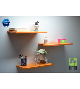 DUVAR RAF SETİ (50CM ÜÇLÜ ) (Turuncu)