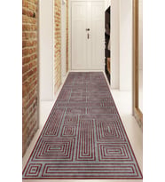 Dijital Baskılı Kaymaz Taban Yıkanabilir Modern Yolluk Ve Koridor Halısı NDU-SD-1039 (Bordo)