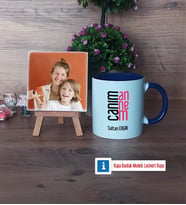 Anneye Hediye Fotoğraflı Dekoratif Taş, Kupa Bardak Beyaz Hediye (Model 3)