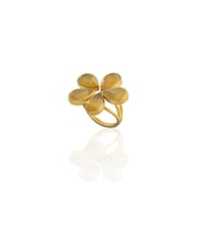 Kadir Jewellery 22 Ayar Altın Kaplama Zirkon Taşlı Kadın Vintage Yüzük (Sarı)