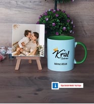 Kral Babam Babaya Hediye Fotoğraflı Dekoratif Taş, Kupa Bardak Beyaz Hediye (Model 14)