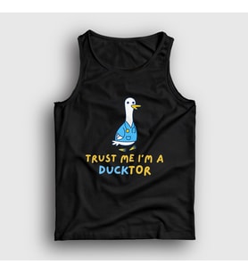 Presmono Unisex Beyaz Trust Me Ducktor Ördek Hediye Doktor Atlet 504613tt (Siyah)
