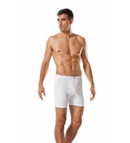 Namaldı 12 Adet Siyah Renk Ribana Paçalı Boxer (Beyaz)