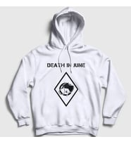 Presmono Unisex Beyaz Logo Müzik Death In June Kapüşonlu Sweatshirt 503270tt (Beyaz)