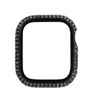 Apple Watch 7 45mm Zore Watch Gard 24 Kenarları Taşlı Sert PC Koruyucu (Siyah)