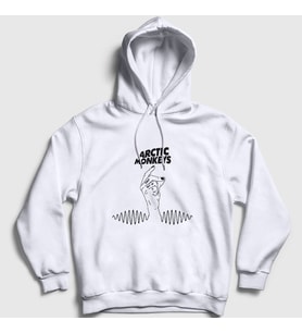 Presmono Unisex Gri Snap Arctic Monkeys Kapüşonlu Sweatshirt 15094tt (Beyaz)