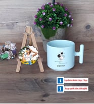 Geometri Öğretmeni Kupa Bardak Beyaz ve Fotoğraflı Ahşap Anahtarlık Hediye (Model 12)