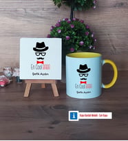 En Cool Baba Dekoratif Taş, Kupa Bardak Kırmızı Hediye Babaya Hediye (Model 6)