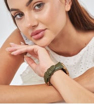 vagave Samsung Watch 4 Watch 5 Watch 6 - pro uyumlu Hakiki Doğal Deri 20mm Kadın Deri Kordon Akıllı ve Klasik Saat Kayışı 20mm Kordon Sevgililer Günü Hediyesi (Haki)