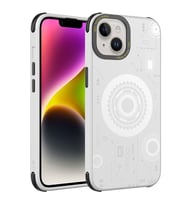Apple iPhone 14 Plus Kılıf Zore Wireless Şarj Özellikli Desenli Hot Kılıf (Beyaz)