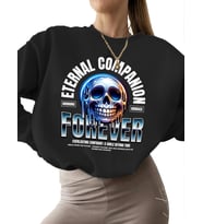kadın Sweatshirt bisiklet yaka erkek Ebedi arkadaş - sonsuza kadar Baskılı Sweatshirt kalın Bej 3 (Siyah)