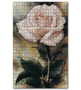 Cakapuzzle Pembe Gül Yağlıboya Efekt Puzzle Yapboz MDF (Ahşap) (500 Parça)