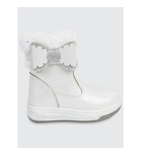 Civil Boots Kız Çocuk Kürklü Vakko Bot 21-25 Numara Beyaz (Beyaz)