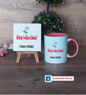 Diş Hekimi Dekoratif Taş, Kupa Bardak Kırmızı Hediye (Model 5)