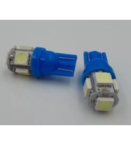 T10 5050 5 Smd Led'li Evrensel Park Lambası Beyaz Kırmızı Mavi Yeşil Turuncu Işık Dipsiz Ampul 2 Adet (Mavi)