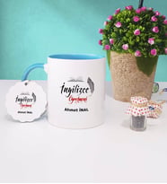 İngilizce Öğretmeni Kupa Bardak ve Anahtarlık (Mavi)