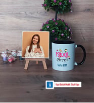 Psikoloji Öğretmeni Fotoğraflı Dekoratif Taş, Kupa Bardak Beyaz Hediye (Model 11)
