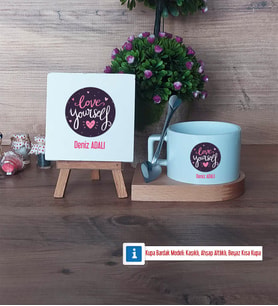 Love Yourself Dekoratif Taş, Kupa Bardak Kırmızı Hediye (Model 7)