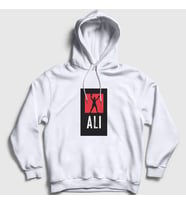 Presmono Unisex Gri Victory Muhammed Ali Kapüşonlu Sweatshirt 231059tt (Beyaz)