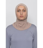 Çıtçıtlı Hazır Eşarp Hijap (Koyu Bej)