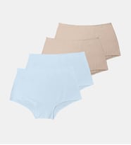 Malabadi Kadın 4 Lü Paket İz Yapmayan Modal Boxer Külot 1053 (Beyaz-Krem)