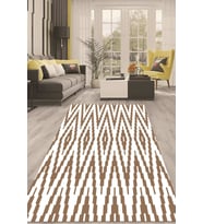 Dijital Kaymaz Taban Yıkanabilir Modern Renkli Salon Halısı Mutfak Halısı Yolluk ND-HT-788 (Kahverengi)