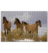 Cakapuzzle Kahve Rengi Atlar  Puzzle Yapboz MDF (Ahşap) (500 Parça)