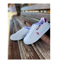U.S.POLO-COSTA WMN 4FX  ORTABETİK TABAN SPOR SNEAKER AYAKKABI (Beyaz-Kırmızı) (Beyaz - Kırmızı)