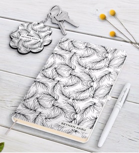 BK Gift Kişiye Özel İsimli Siyah Defter Kalem Ve Anahtarlık Hediye Seti-29 (Model 2)