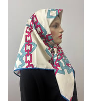 Ladycoco Parlak Royan Eşarp Krem (Turkuaz)