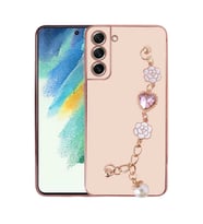 Samsung Galaxy S21 FE Kılıf El Tutamaçlı Taka Kapak (Pembe)