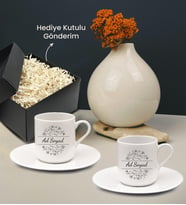 Hediye Kutusunda Kişiye Özel 2'li Baskılı Fincan (Model 12)