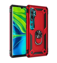 Xiaomi Mi Note 10 Kılıf Yüzüklü Zırh Tank Vega (Kırmızı)