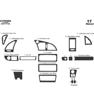 Meriç® Citroen Xsara 1 Ön Torpido Kaplama Maun 17 Parça 1997-1999 (Karbon)