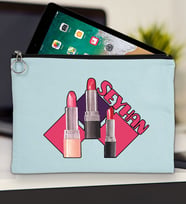 BK Gift Kişiye Özel İsimli-2 Tablet Çantası 30x21cm(12 Renk Seçeneği), Ipad Çantası, Baskılı Tablet Kılıfı (Açık Mavi)