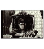 Cakapuzzle Tony Montana Siyah Beyaz  Puzzle Yapboz MDF (Ahşap) (500 Parça)