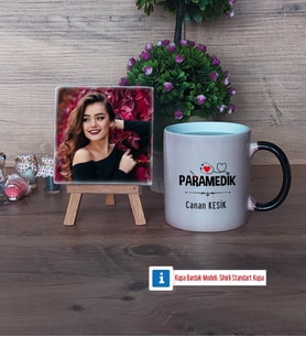 Paramedik Fotoğraflı Dekoratif Taş, Kupa Bardak Beyaz Hediye (Model 9)