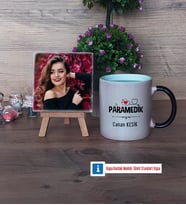 Paramedik Fotoğraflı Dekoratif Taş, Kupa Bardak Beyaz Hediye (Model 9)