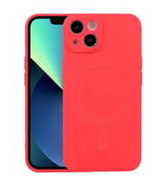 ALLY iPhone 14 Plus 6.7inç Liquid Silica Magsafe Uyumlu Silikon Kılıf (Kırmızı)