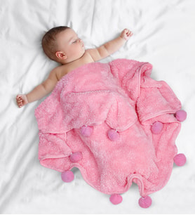 Pabteks Ponponlu Peluş Bebek/çocuk Battaniyesi (Pembe)