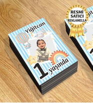 8 Temalı Kişiye Özel Resimli Doğum Günü Magneti  8x6 Cm 10 Adet (Mavi)