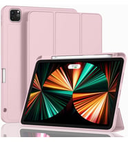 Apple iPad Pro 12.9 6. Nesil 2022 Kılıf Pen Charge Kalem Bölmeli A2436 A2437 A27 (Rose)