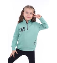 Toontoy Kız Çocuk Baskılı Sweatshirt (Yeşil)