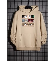 Unisex Makima Hugging Denji Baskılı Sweatshirt (Bej)