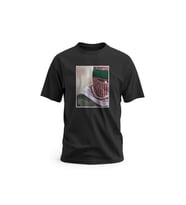 Kısa Kollu Filistin Maskeli Abo Obaida Dijital Baskılı Unisex S - 2xl T300018 (Siyah)